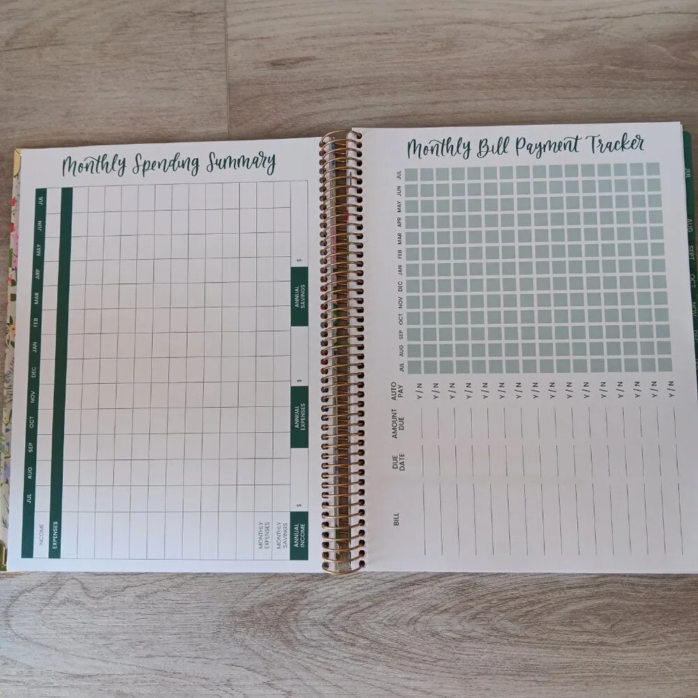 Bloom Planners 2025-2026 Floral Spiral Hard Cover Motivational Monthly Weekly